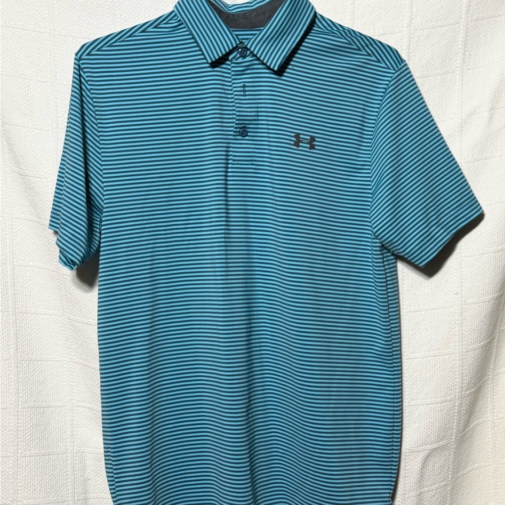 Under Armour Teal and Black Striped Tee